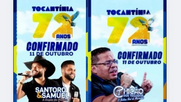 Prefeitura de Tocantinia anuncia atrações de aniversário