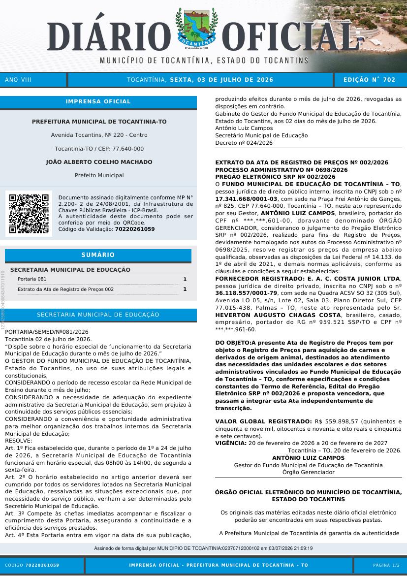 Capa da edição