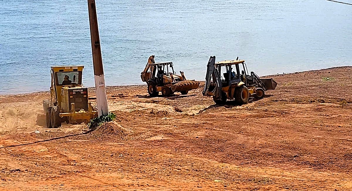 Estrutura da Praia Pôr do Sol em Tocantínia começa ser preparada