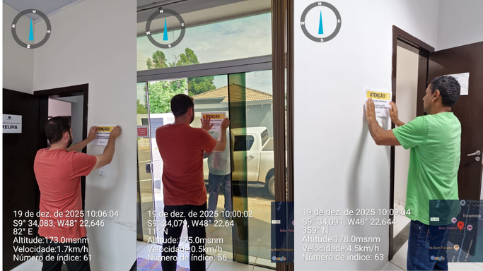 Prefeitura de Tocantínia realiza ação da A3P com adesivação de placas educativas para uso racional de recursos