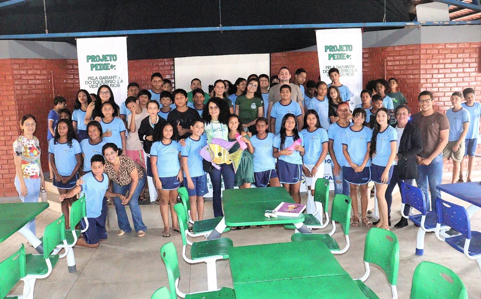 Secretaria Municipal de Meio Ambiente e Saneamento Básico e Naturatins por meio do Projeto Peixe + promovem educação ambiental em escola municipal de Tocantínia